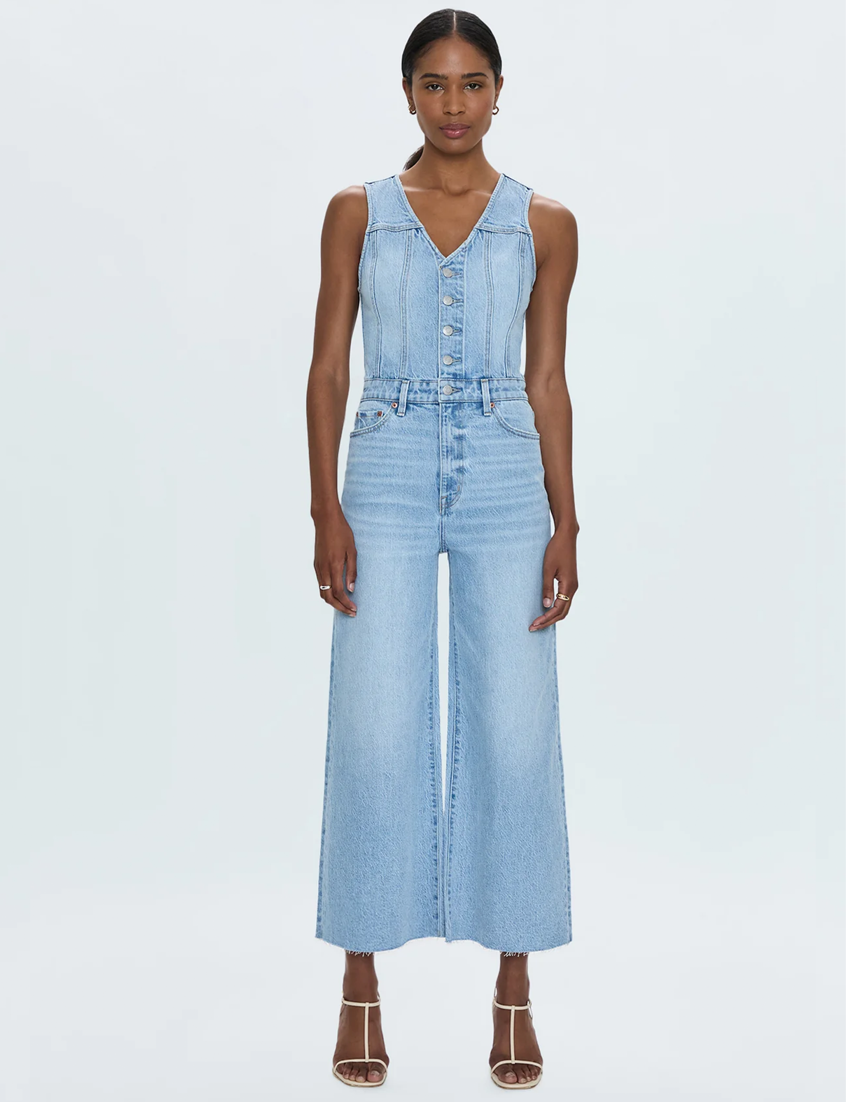 Aria Fitted Vest Cropped Jumpsuit, Priority