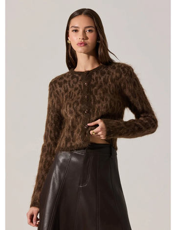 Katria Cardigan, Brown Cheetah