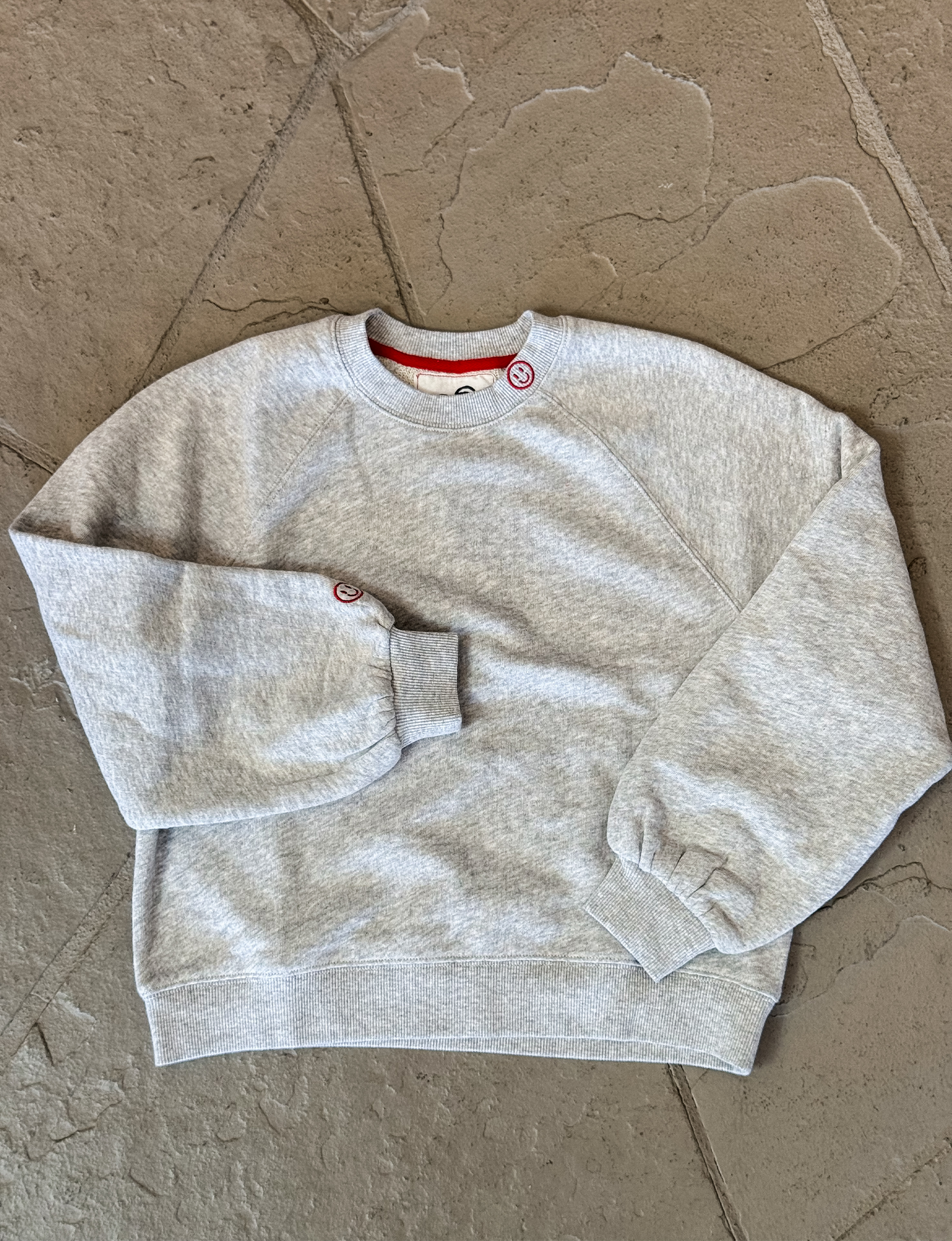 Smiley Face Sweatshirt, Heather Grey