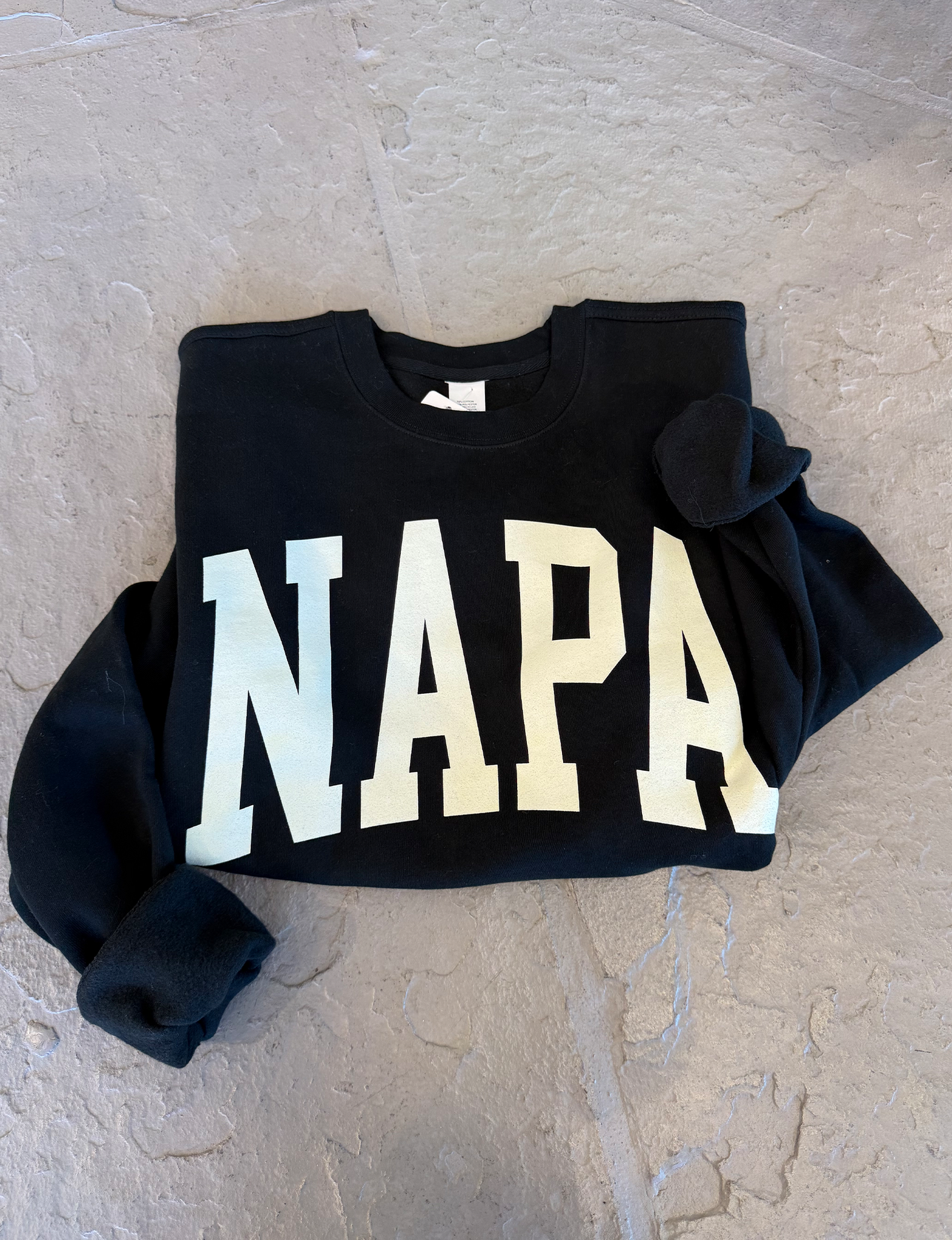 Napa Block Crewneck Sweatshirt, Black/White