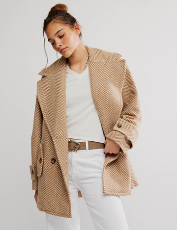 Ari Wool Peacoat, Tan