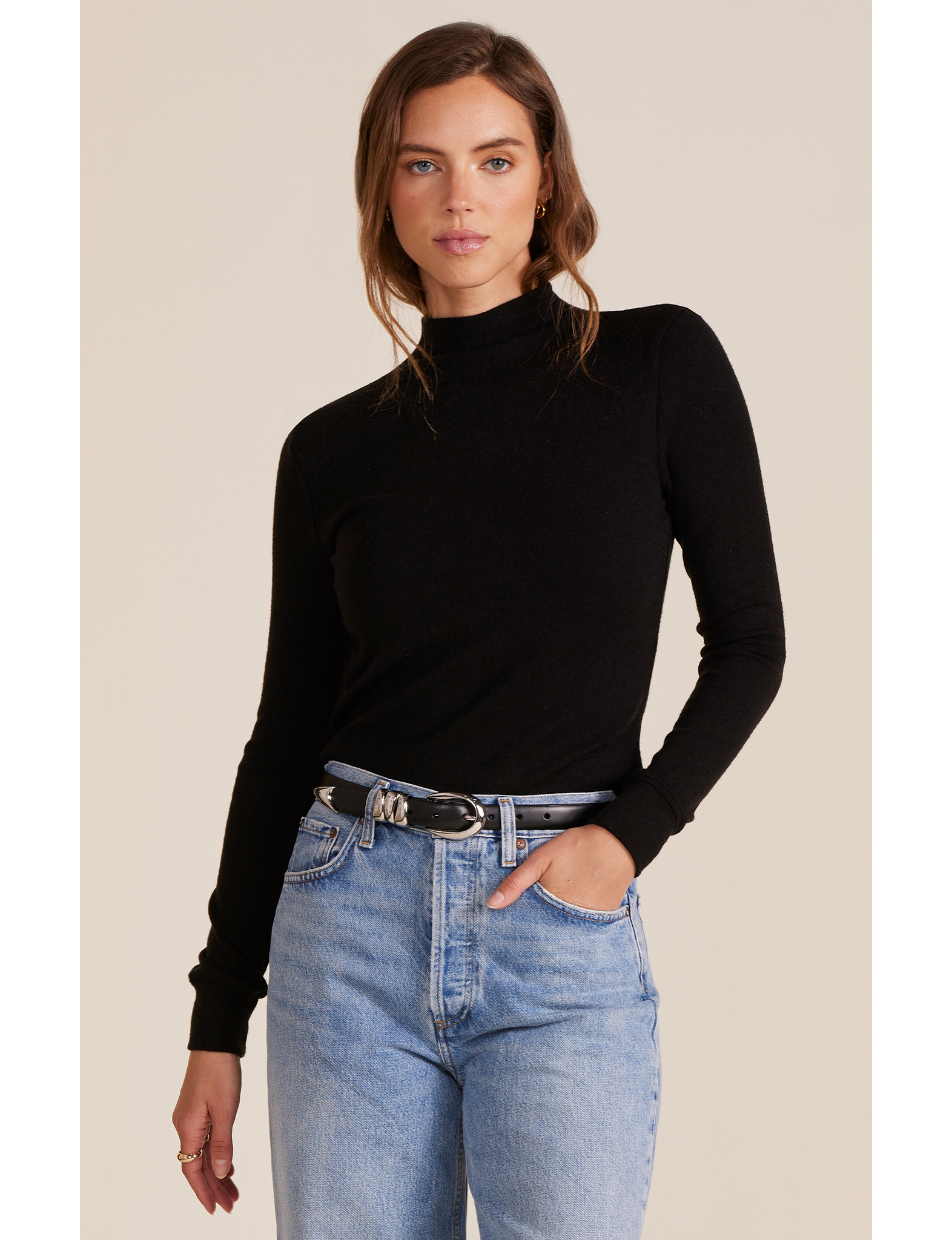 Mock Turtleneck, Black