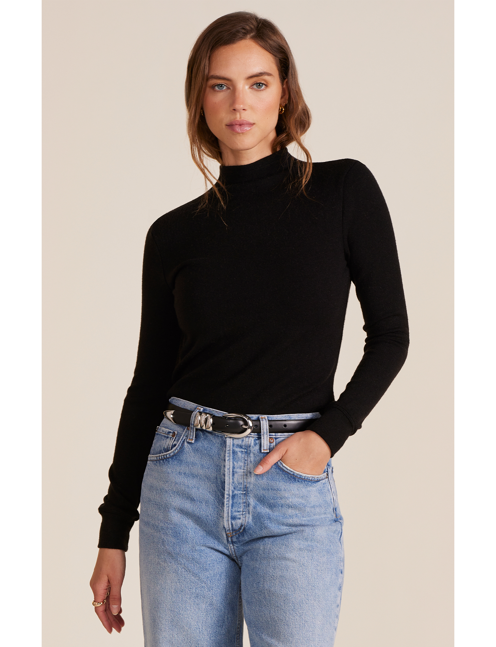 Mock Turtleneck, Black