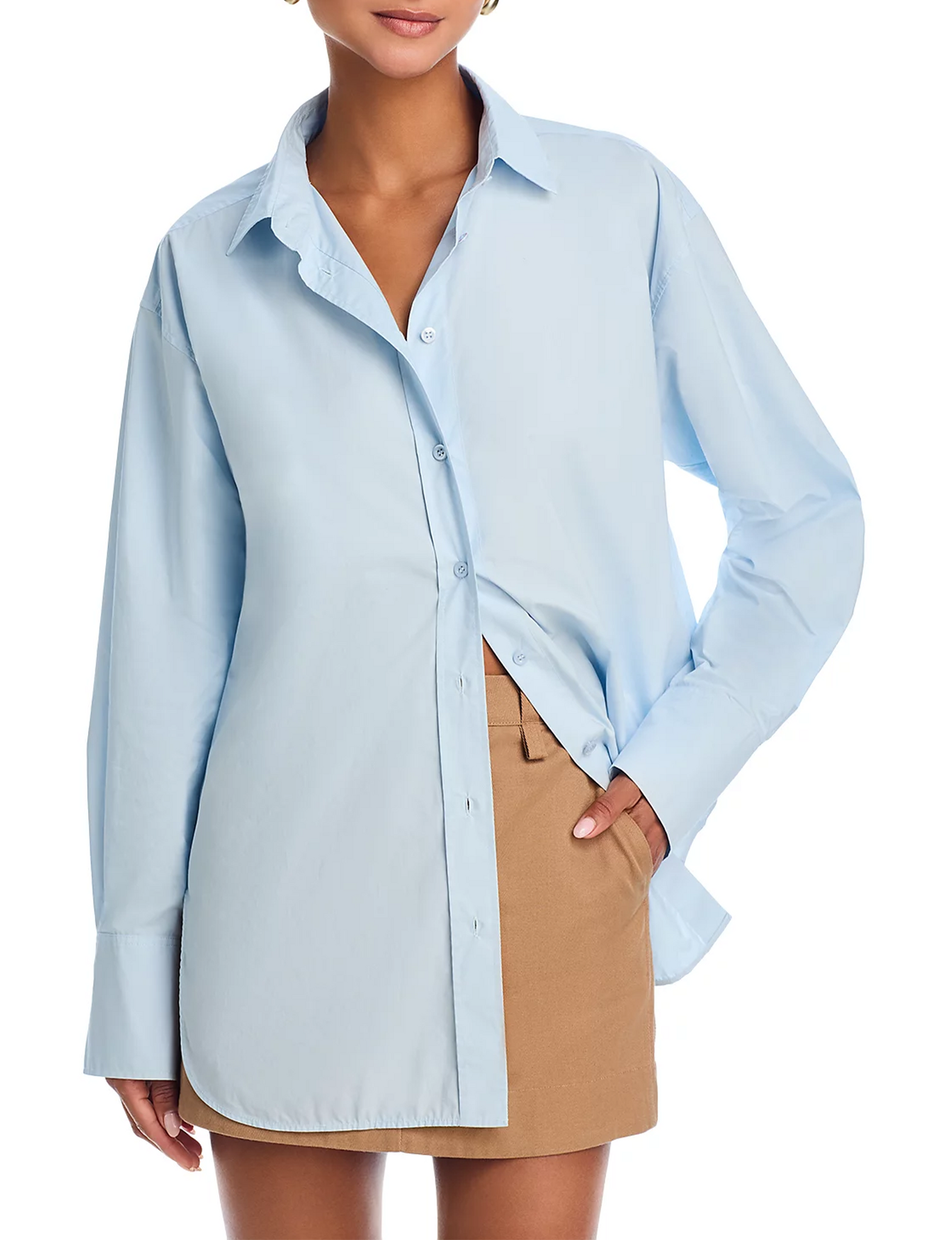 Exaggerated Oversized Shirt, Light Chambray