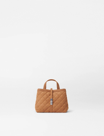 Mini Astor Handle Bag, Brown Nubuck