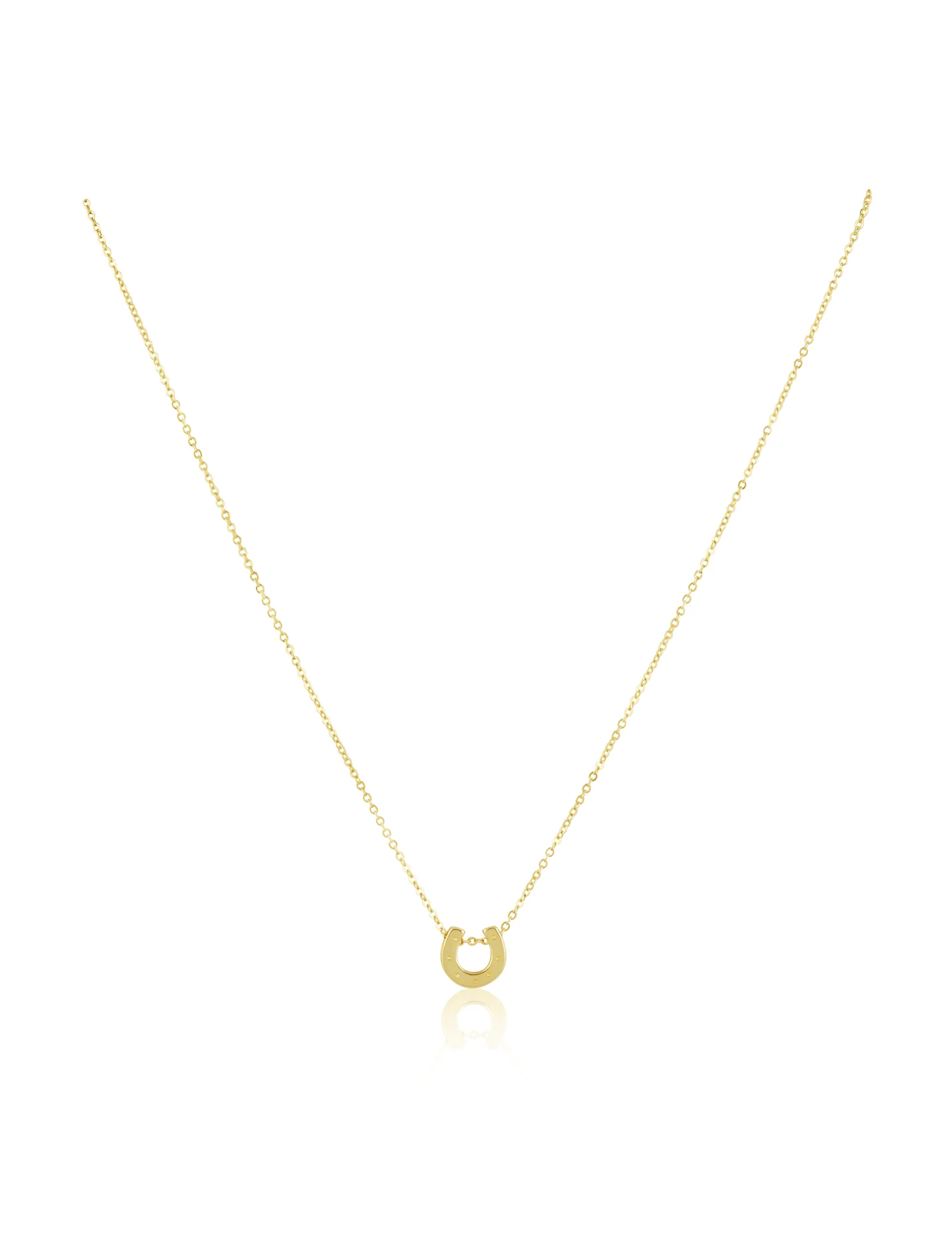 Mini Maddox Horseshoe Necklace, Gold