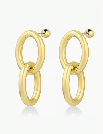 Lou Drop Earrings, Gold Plated