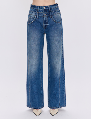 Caleb High Rise Relaxed Stacked Waist, Echo