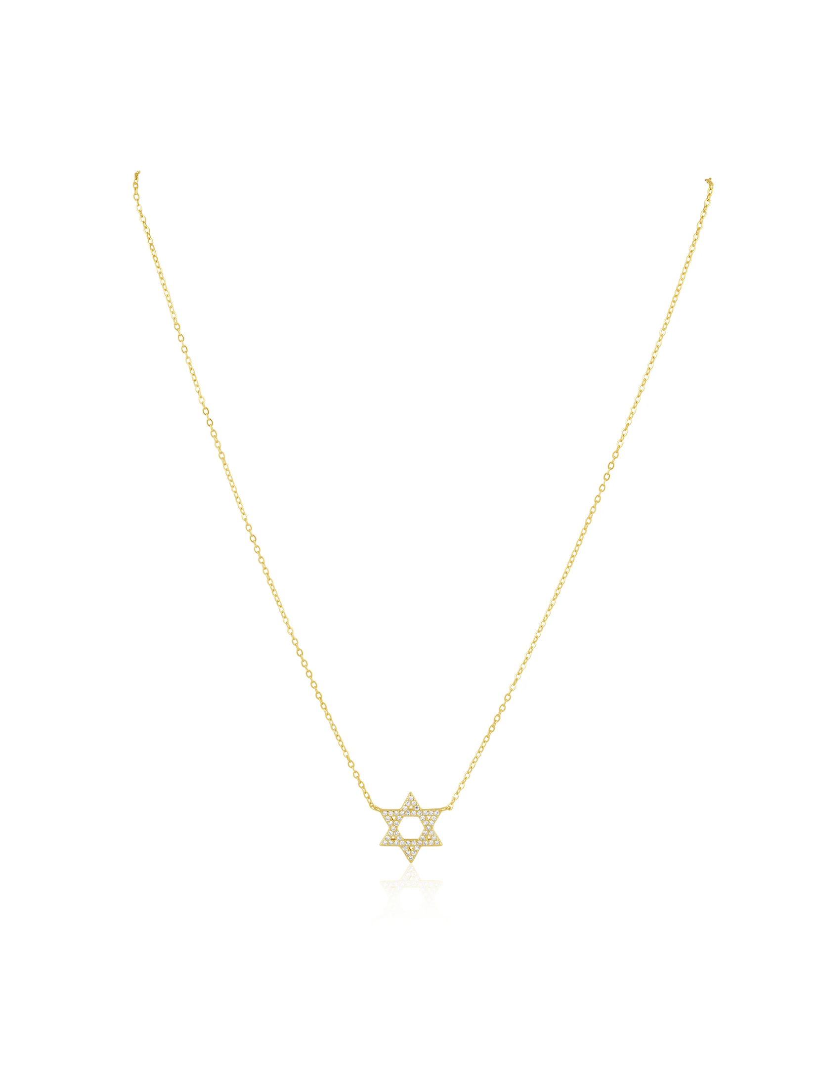 Classic Star Of David Necklace, Gold