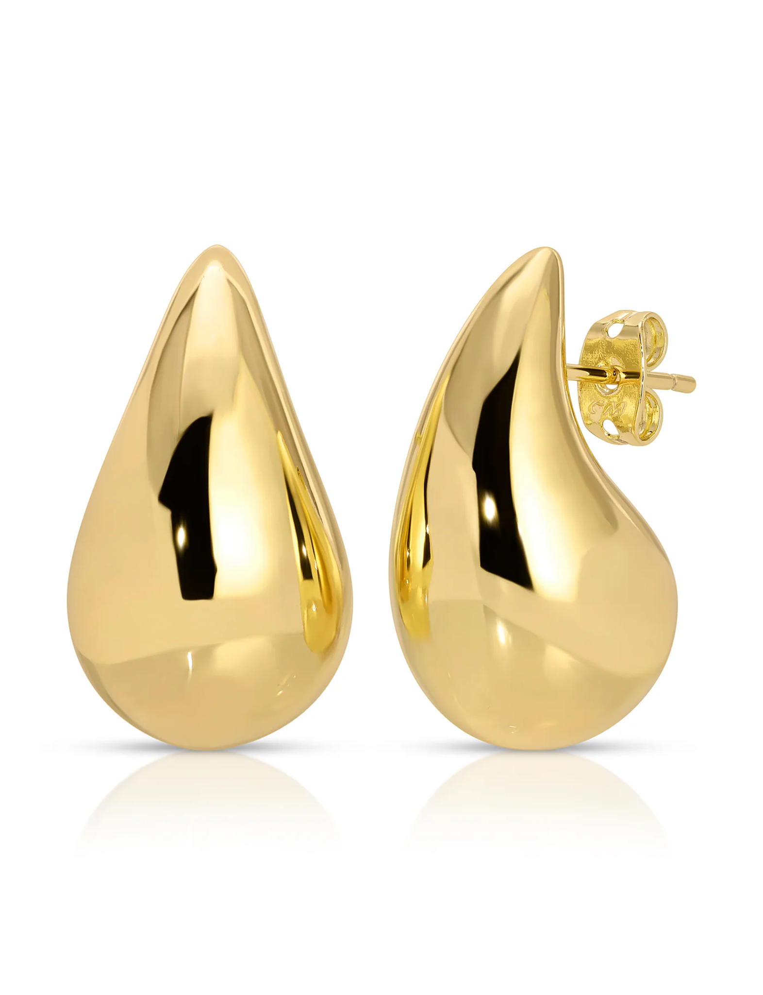Water Drop Studs, Gold
