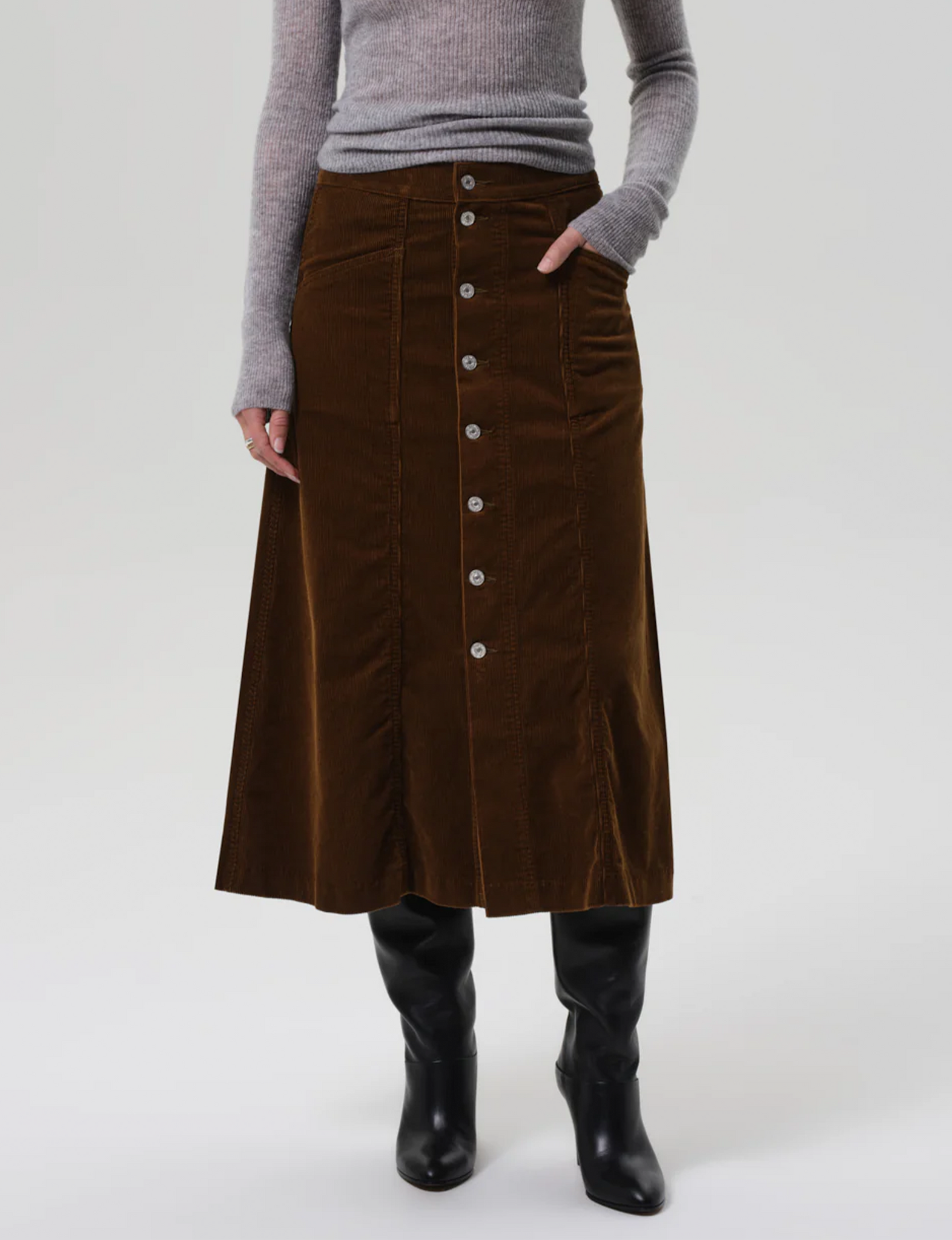Devin A-Line Skirt, Manuka