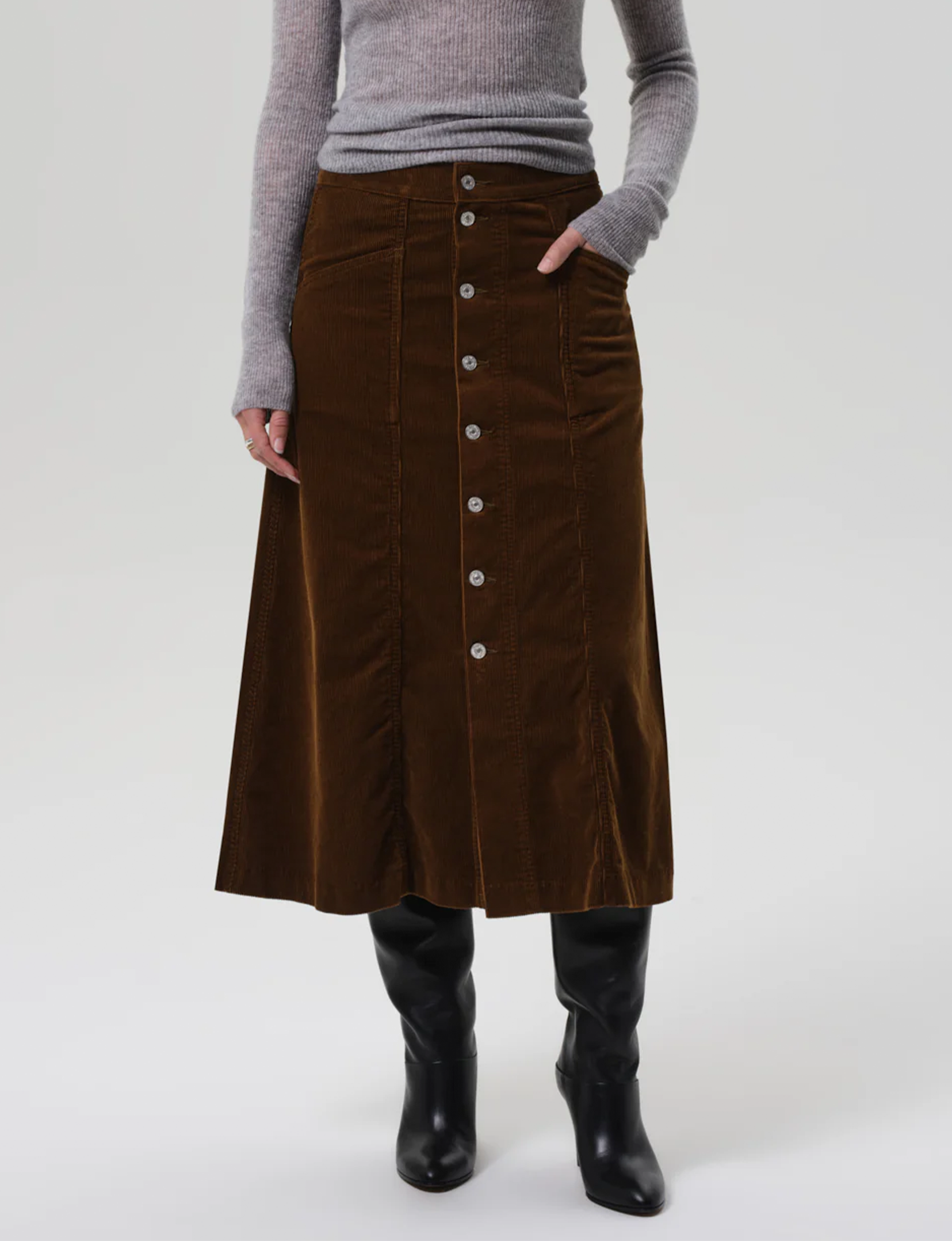 Devin A-Line Skirt, Manuka