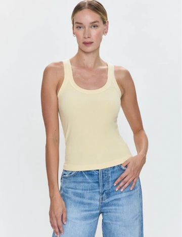 Christy Tank Top, Custard Yellow