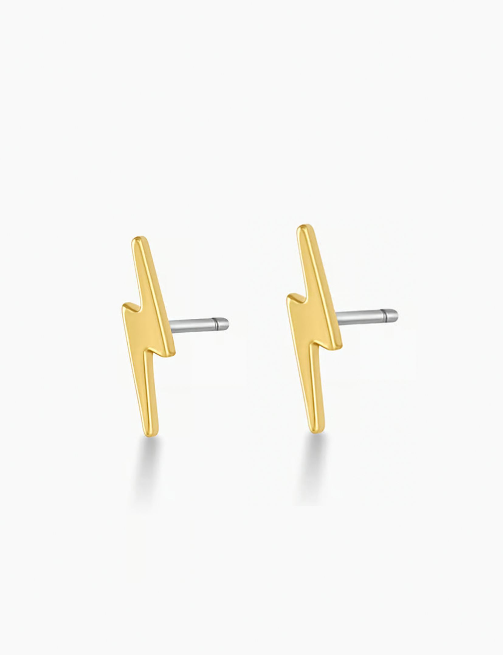 Lightning Charm Studs, Gold