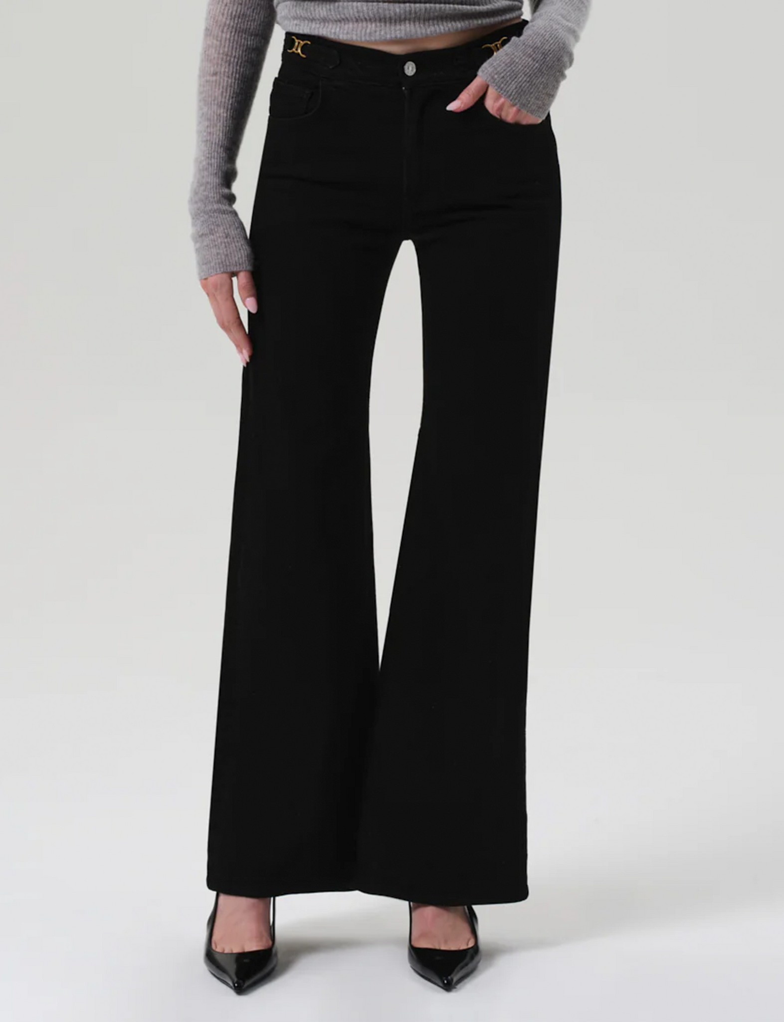 Horsebit Flare, Rich Black