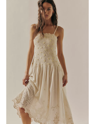 Daphne Midi Dress, Ivory