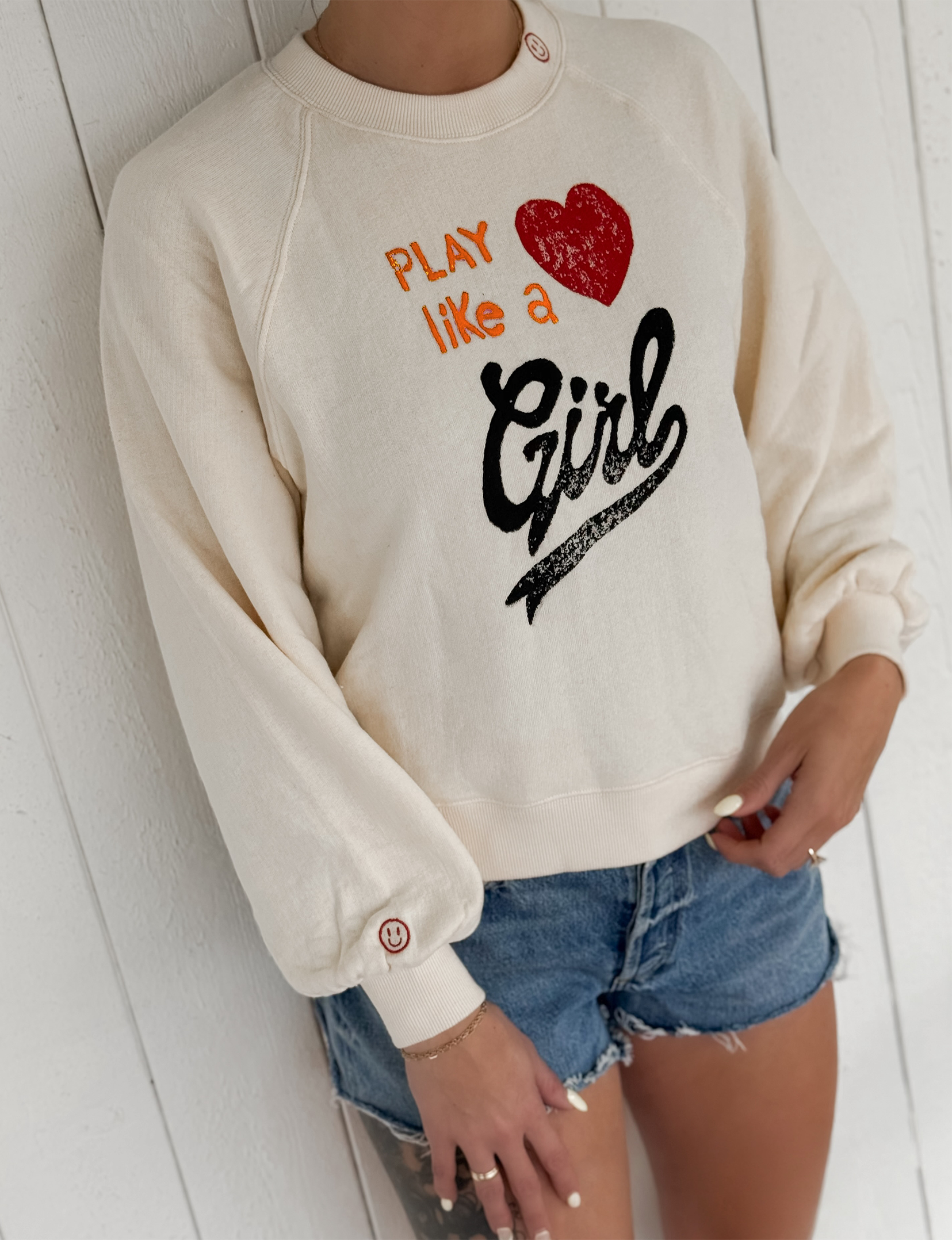 Play Like A Girl Sweatshirt, Ivory
