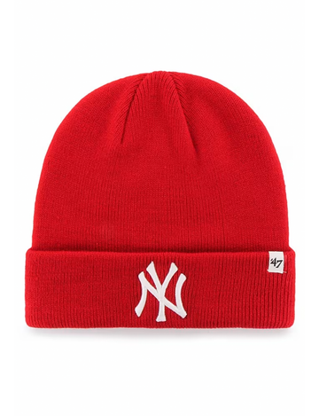 NY Yankees Raised Knit Cuff Beanie, Red
