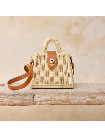 Rattan Crossbody, Petite Ivory