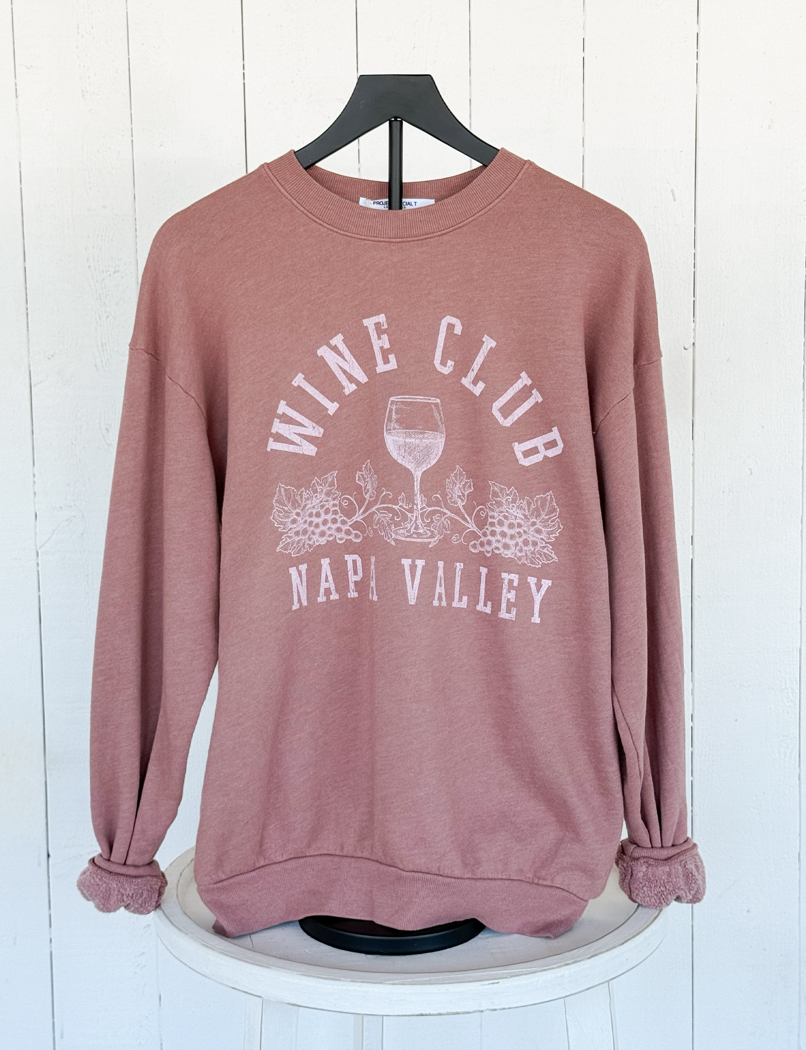 Napa Valley Wine Club Sweatshirt, Sweet Pea Pink