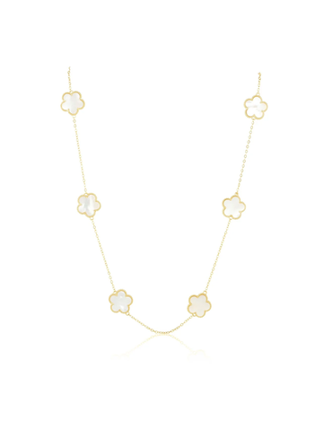 Adeline Clover Necklace, Mother of Pearl