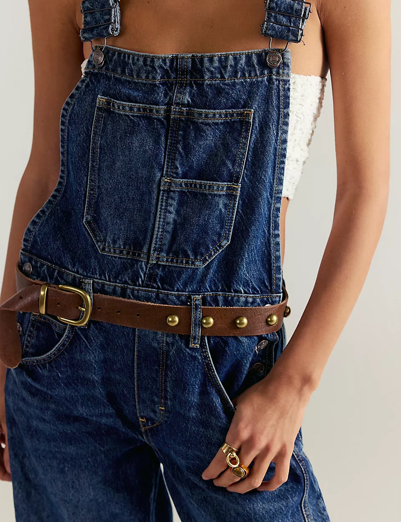 Rhodes Stud Belt, Cognac