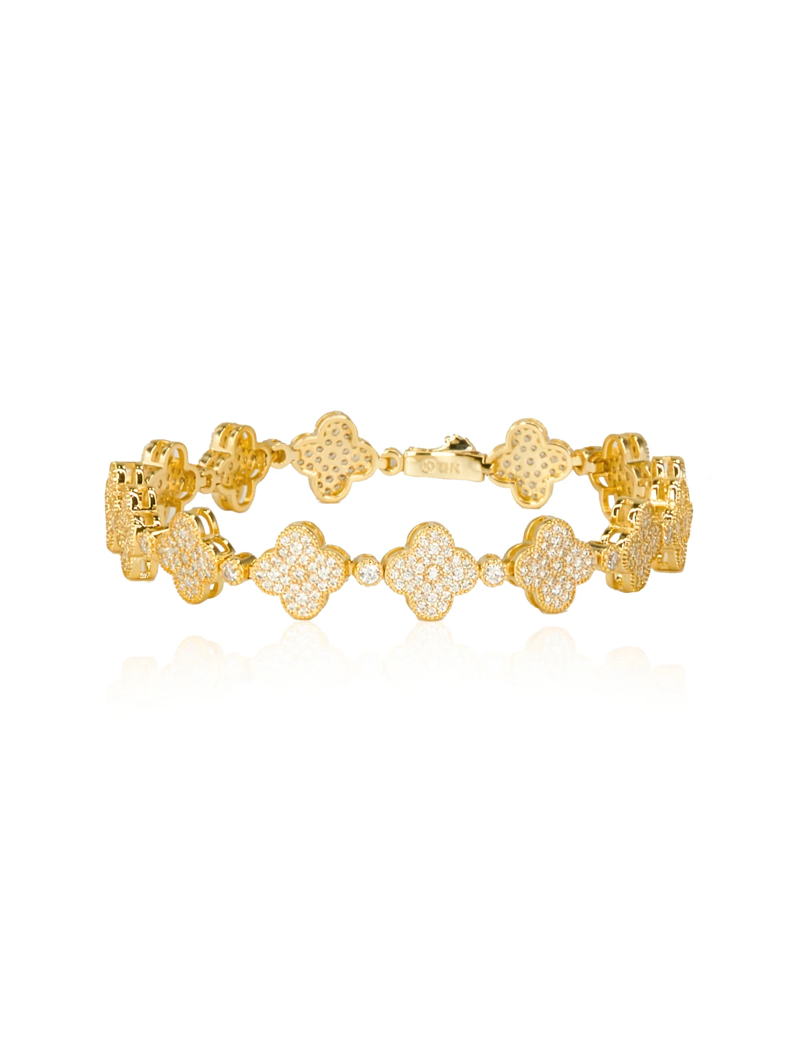 Gracie Clover Tennis Bracelet, Gold