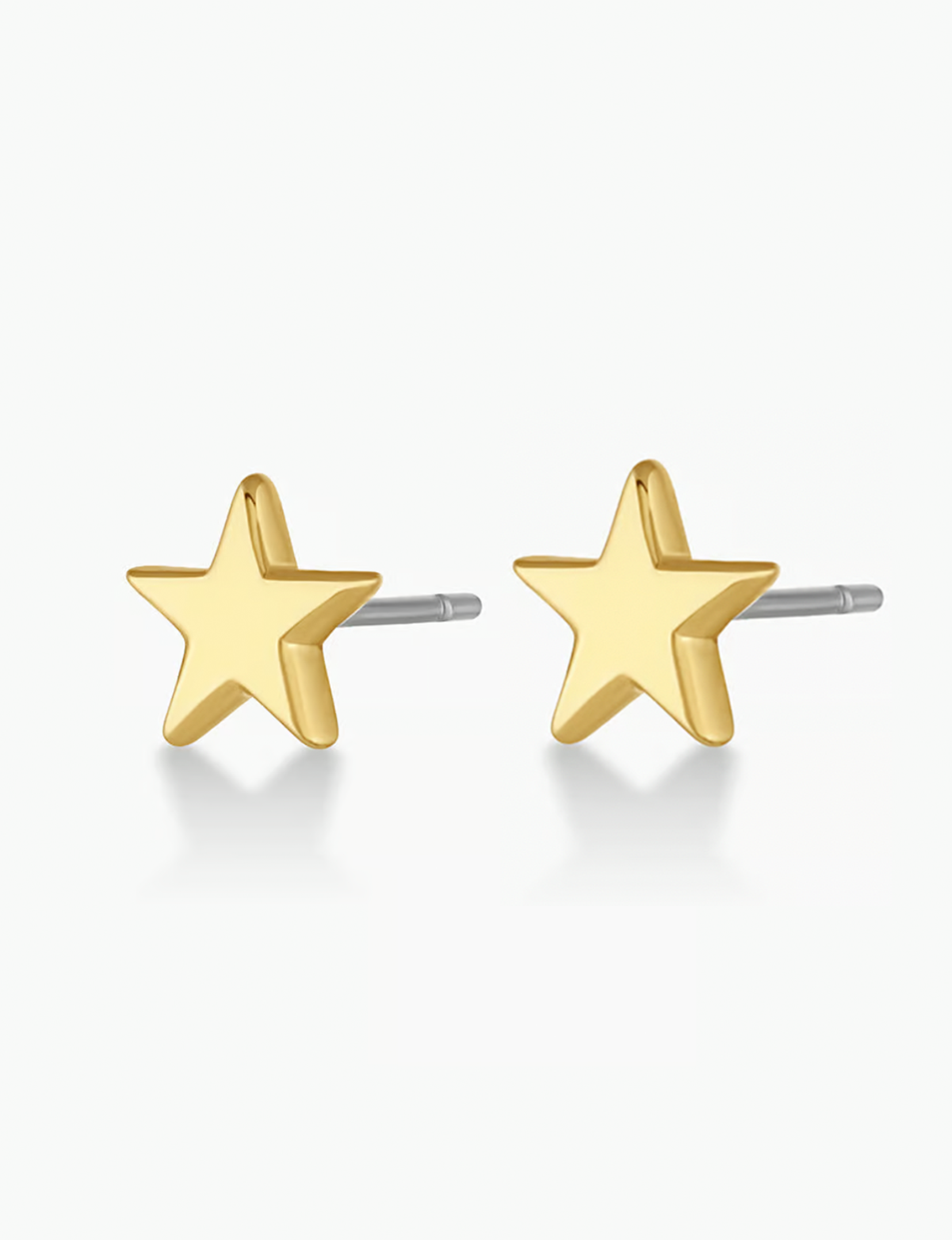 Star Charm Studs, Gold