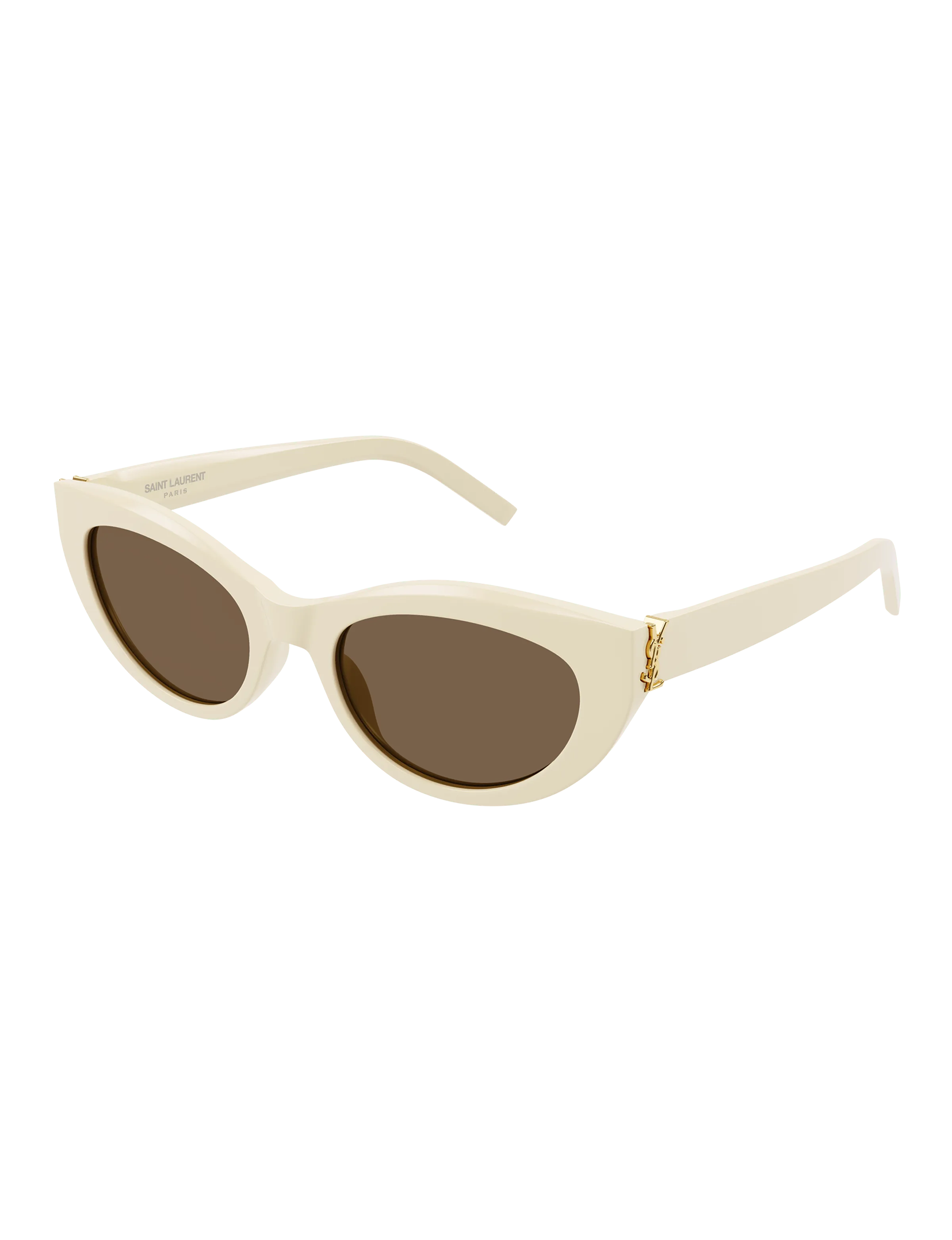 YSL SLM115-004 Sunglasses, Ivory/Brown