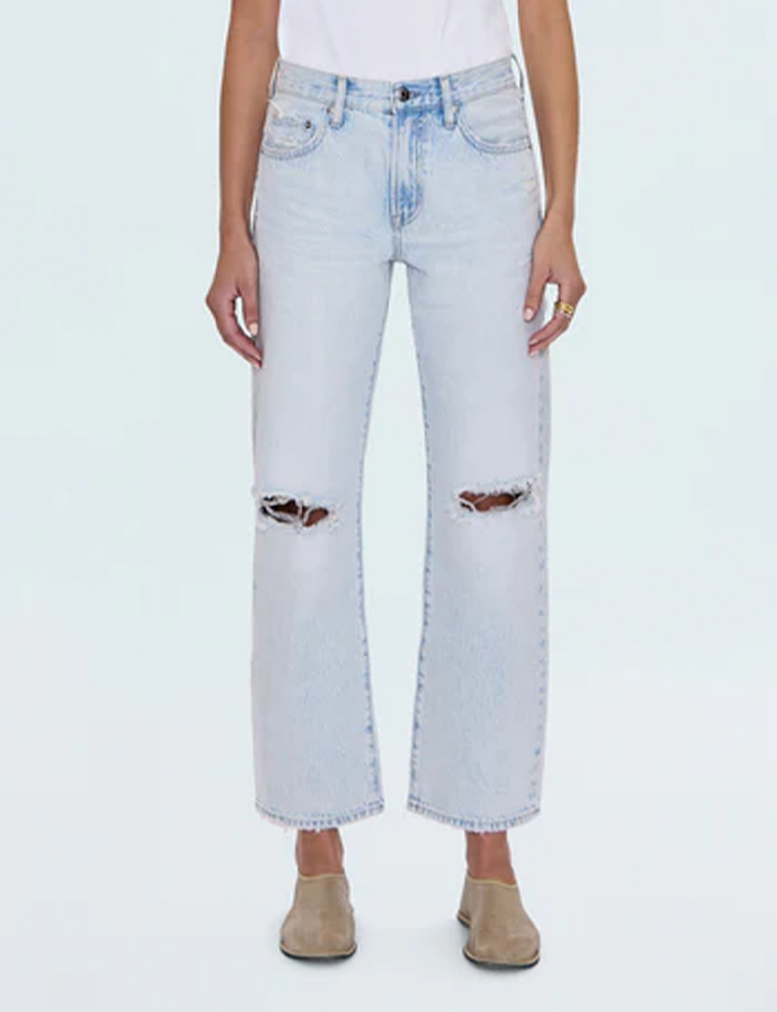 Lexi Relaxed Straight Jeans, Solstice Distressed