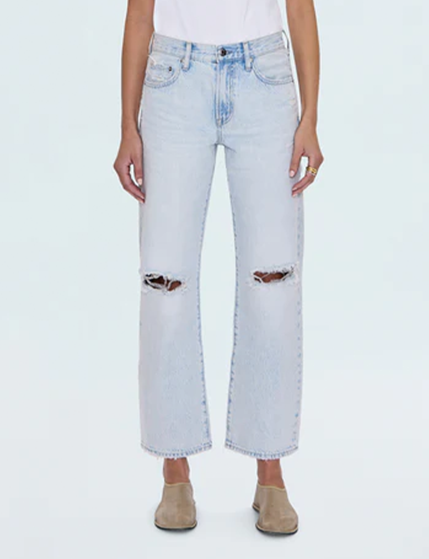 Lexi Relaxed Straight Jeans, Solstice Distressed