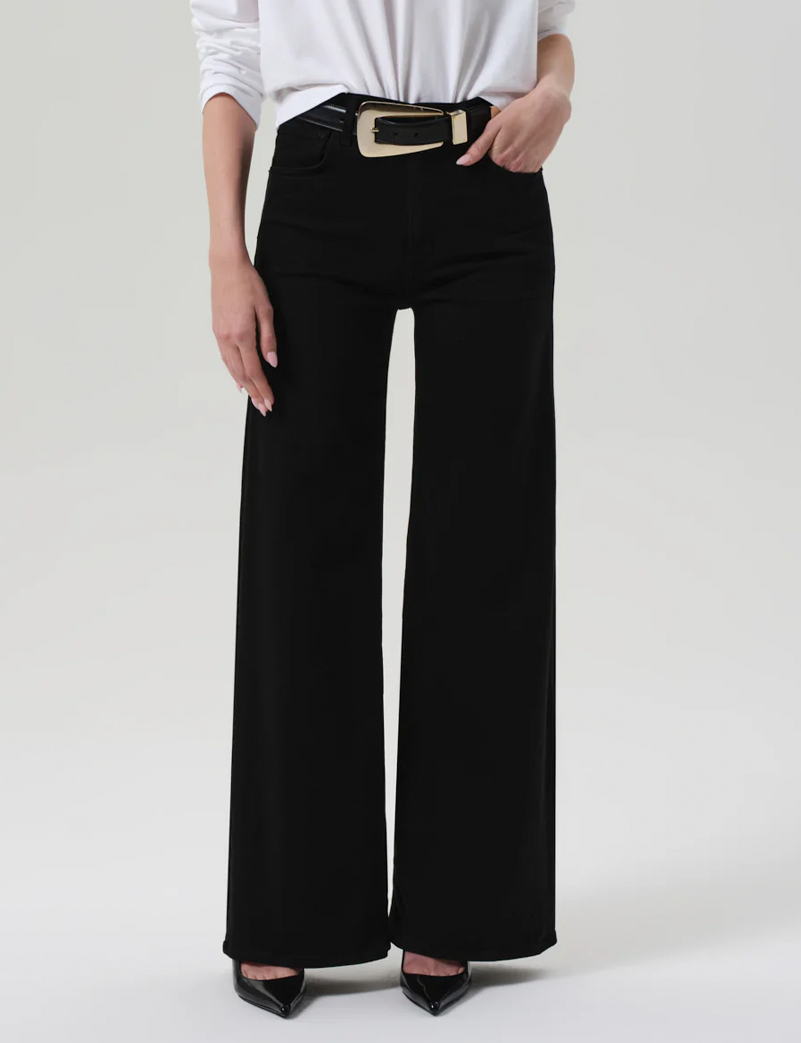 Lyra Long Wide Leg, Plush Black