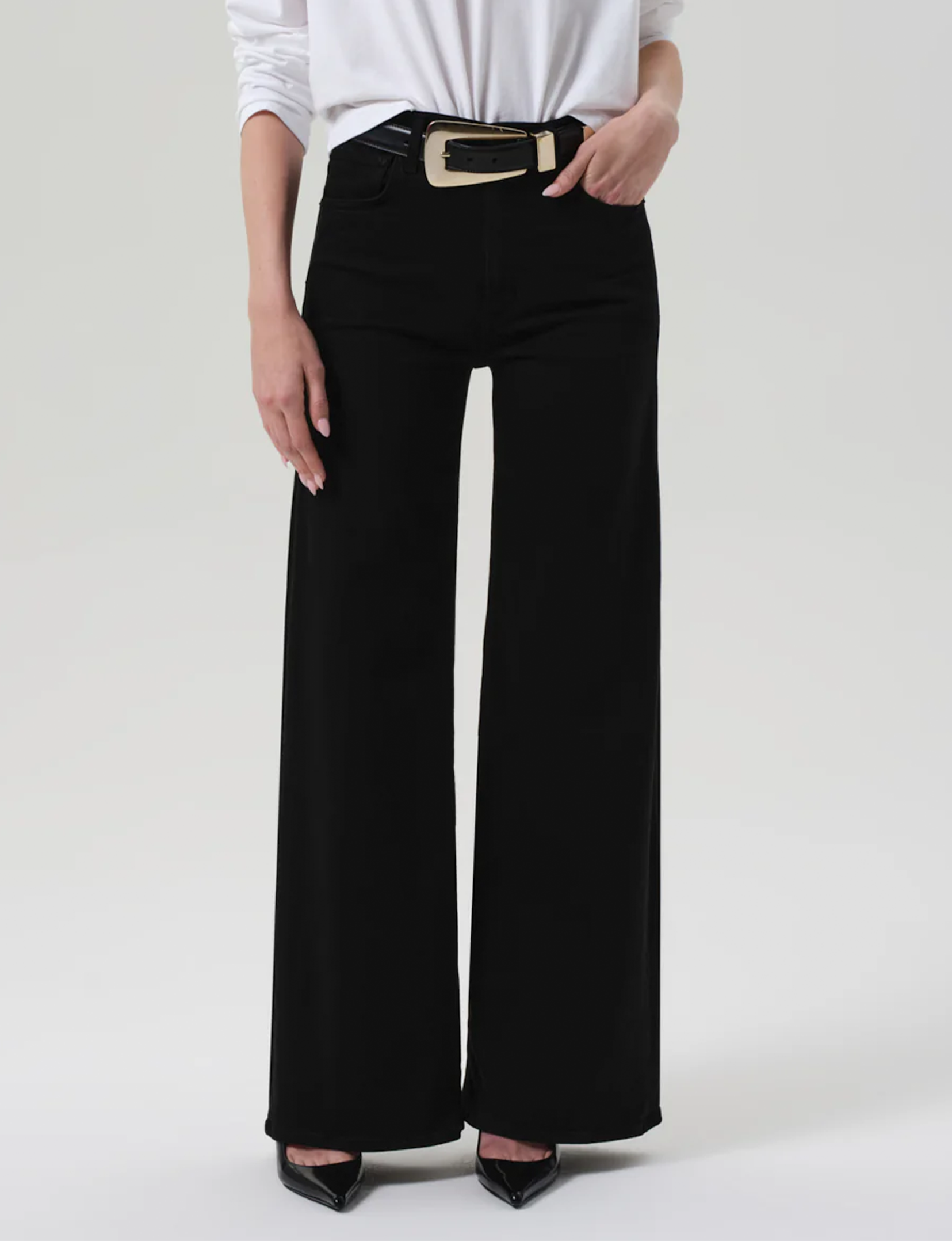 Lyra Long Wide Leg, Plush Black