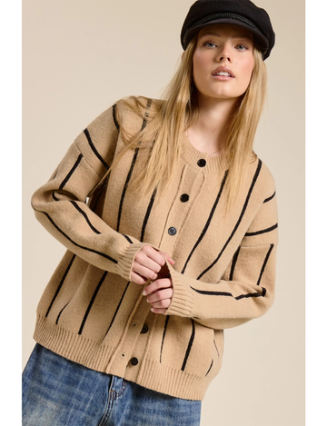 Slouchy Knit Cardigan, Taupe