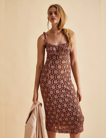 Lucinda Midi Dress, Ginger Combo
