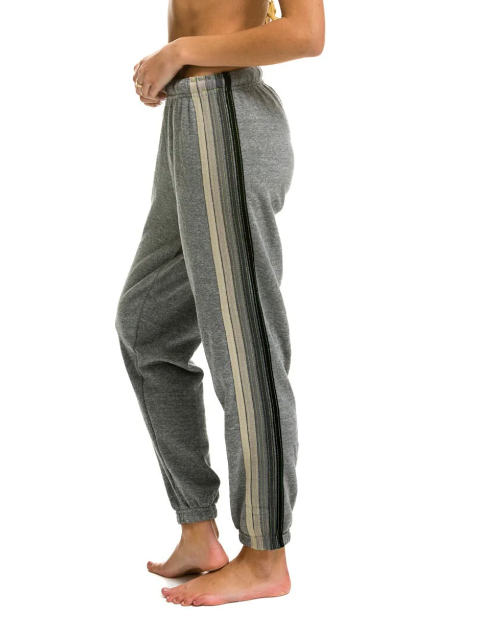 5 Stripe Sweatpants, Heather Grey/Grey