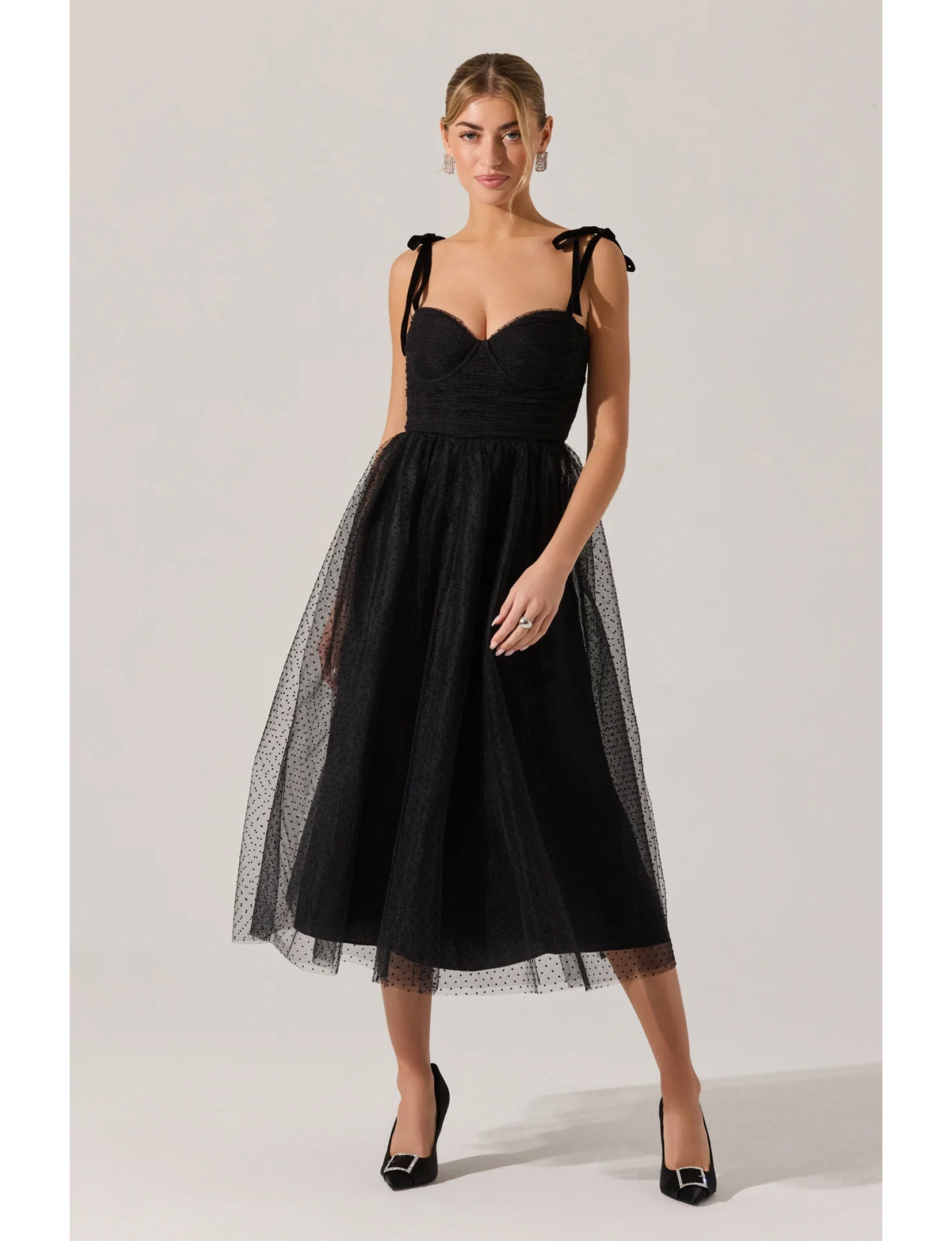 Karyme Dress, Black/Polka Dot