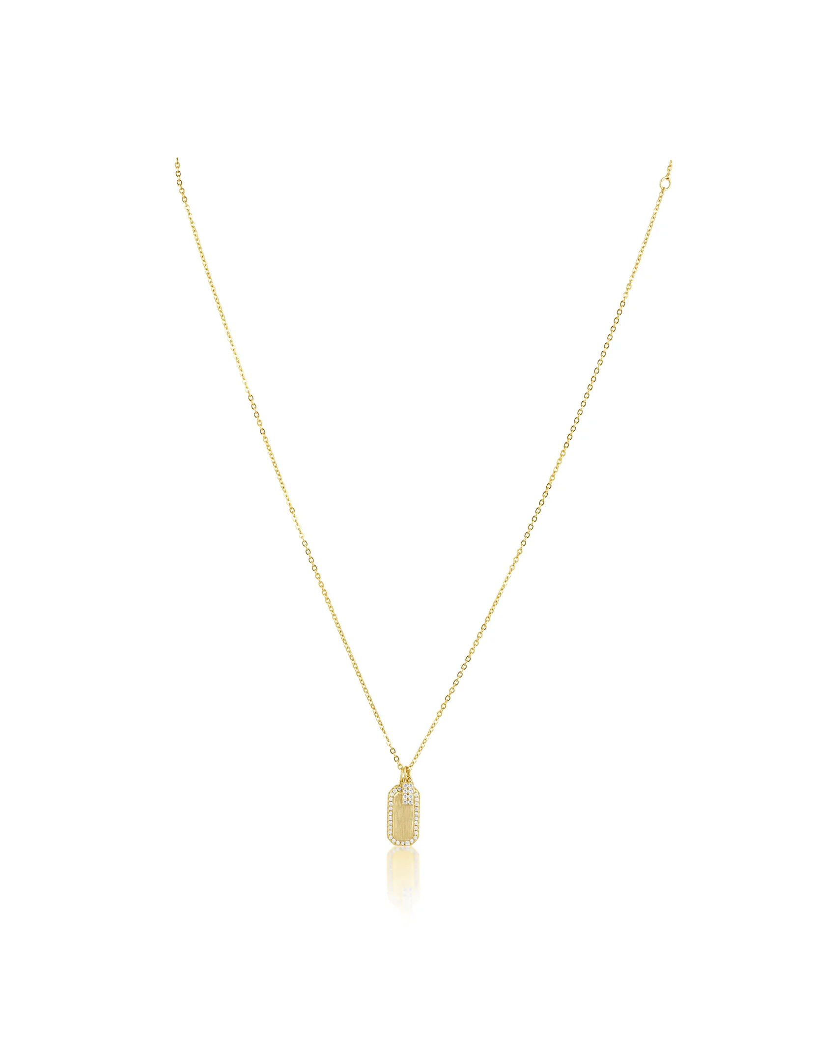 Mini Dog Tag Necklace, Gold