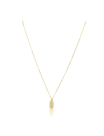 Mini Dog Tag Necklace, Gold