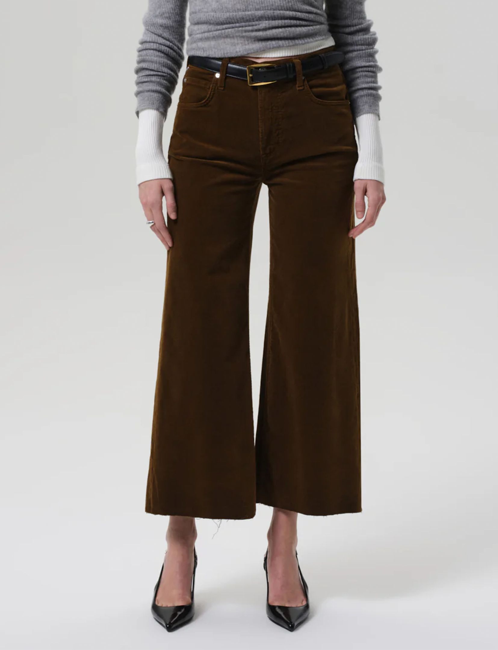 Lyra Cropped Wide Leg, Manuka Corduroy