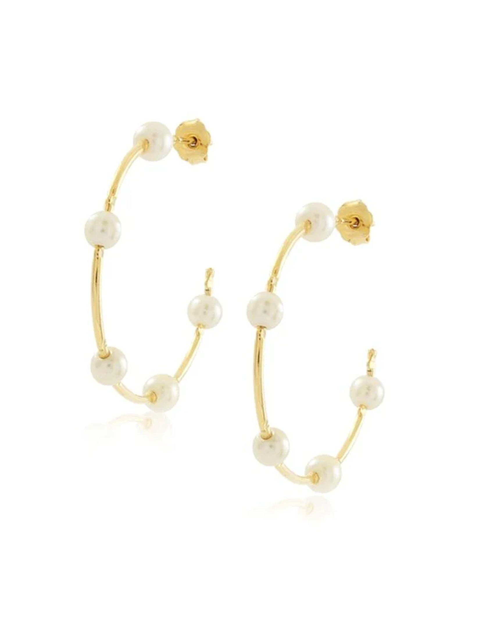 Molly Pearl Hoops, Gold