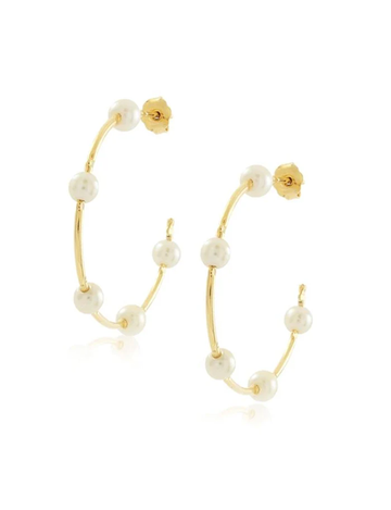 Molly Pearl Hoops, Gold