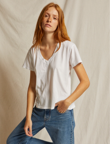 Hendrix V Neck Tee, White