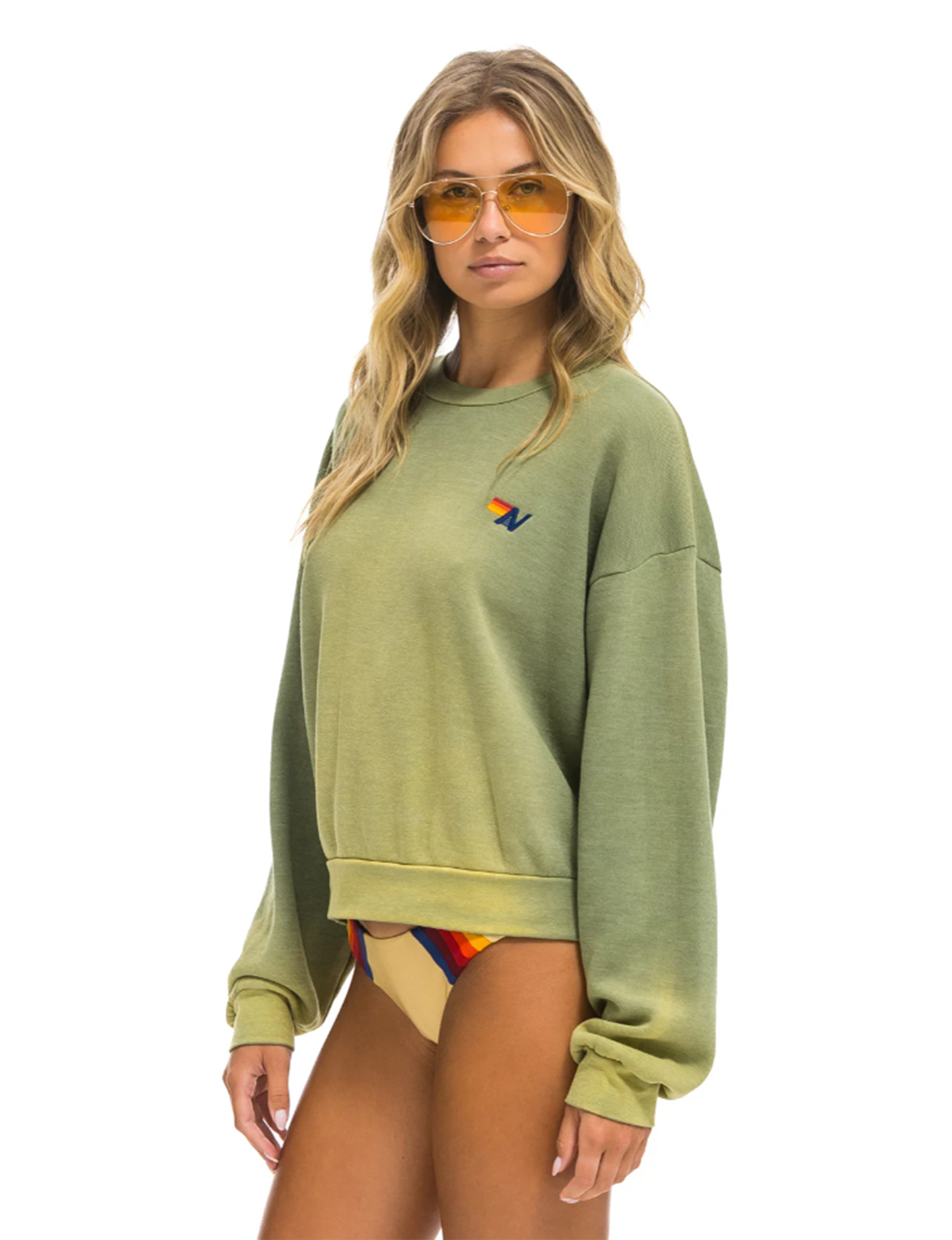Relaxed Essential Crew Sweatshirt, Faded Army