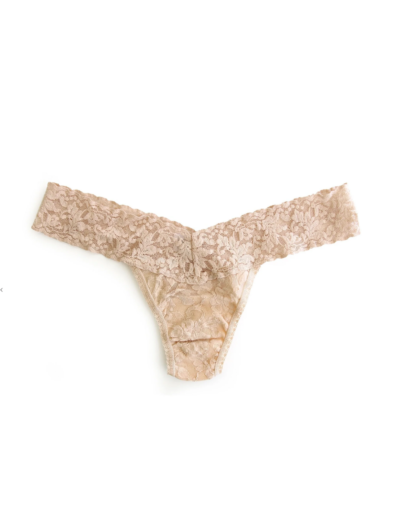 Signature Lace Low Rise Thong, Chai