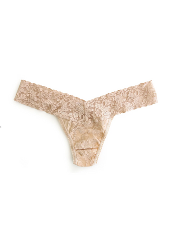 Signature Lace Low Rise Thong, Chai