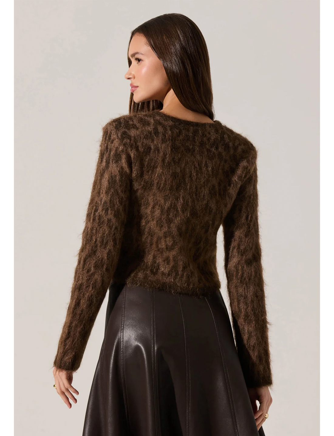 Katria Cardigan, Brown Cheetah