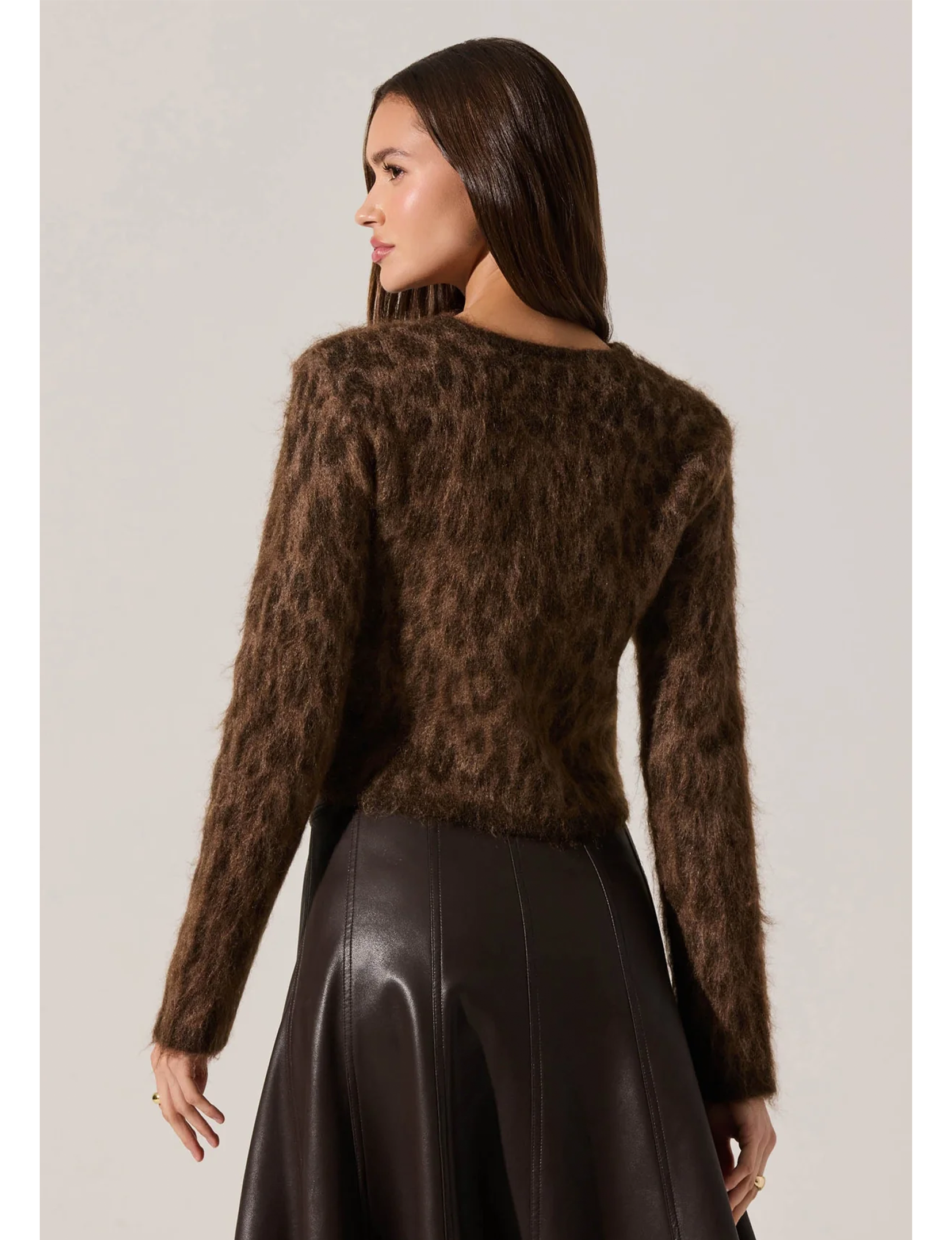 Katria Cardigan, Brown Cheetah