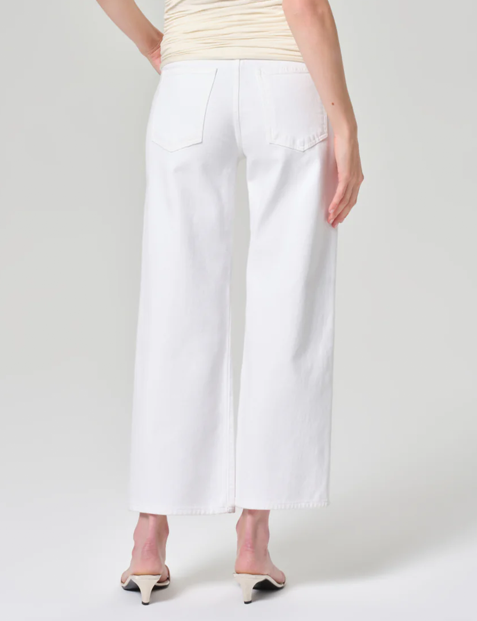 Harper High Rise Wide Leg Crop, Sour Cream