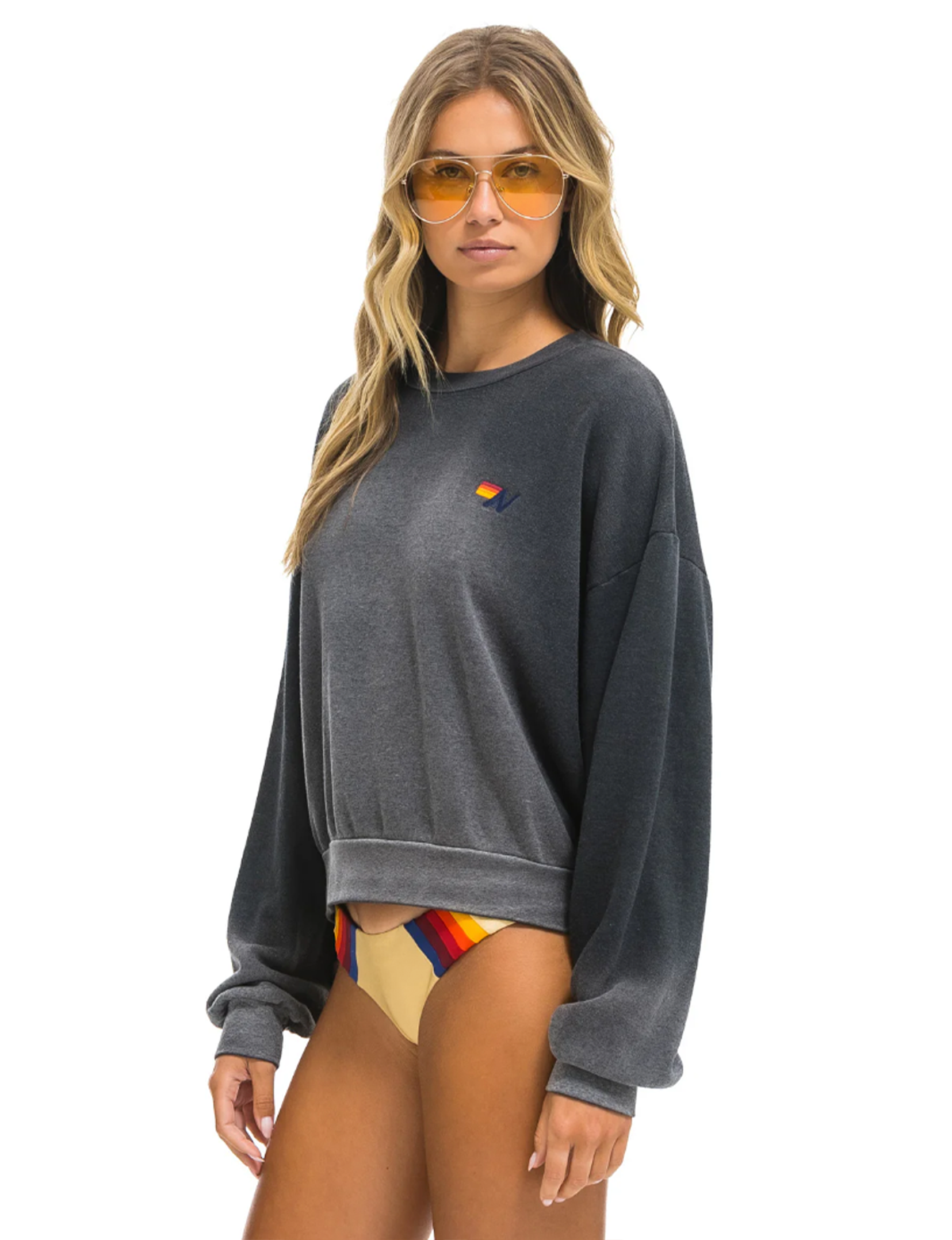 Relaxed Essential Crew Sweatshirt, Faded Smoke